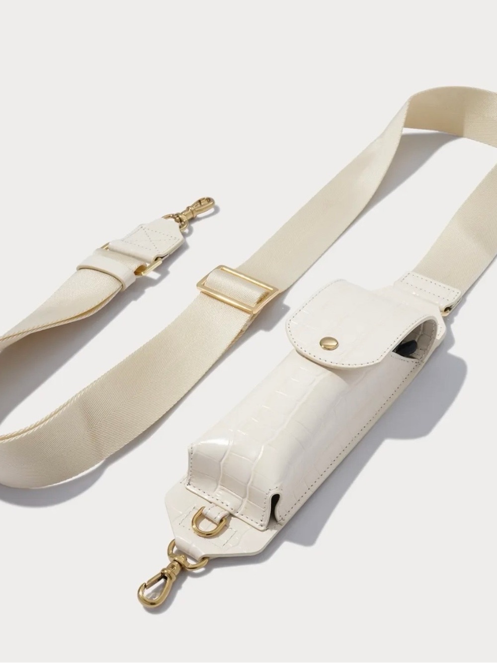 Bandolier Lana Glasses Strap in Ivory Croc/Gold NWT